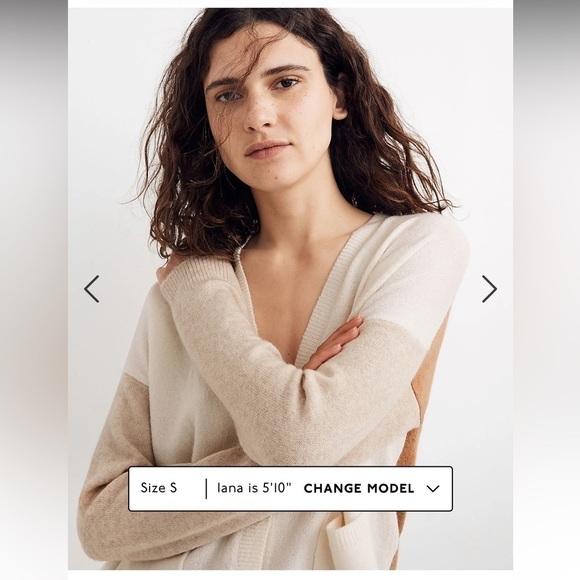 Madewell Colorblock Arbour Cardigan Sweater in Coziest Yarn Wool Blend Small - Picture 3 of 14